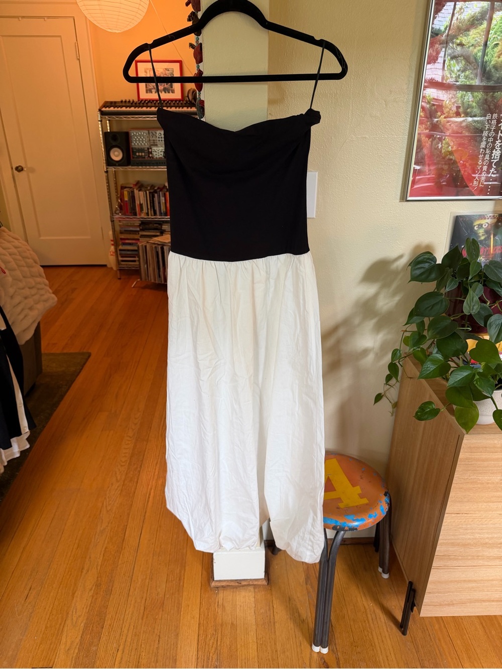 NWT Black and White Mango Strapless Dress